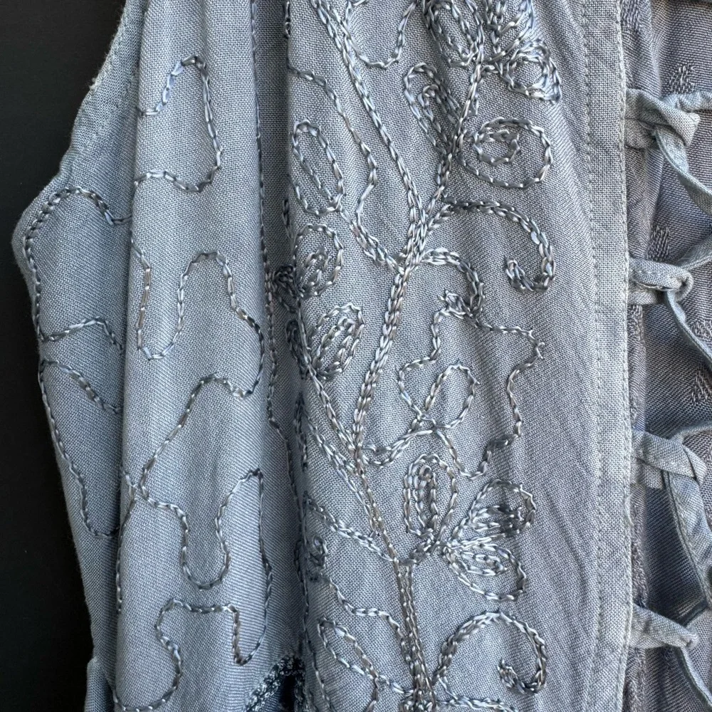 Scully Ash Gray Lace-Up Maxi Dress - Picture 3 of 7